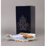 A Royal Crown Derby collectors guild Oceanic Whale paperweight, gold stopper.