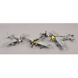 Three Franklin Mint Diecast metal model USA AI aircraft, Republic Thunderbolt P47D, 1945 P47D