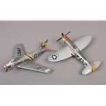 Two Franklin Mint Diecast metal models of American aircraft, P47 Republic Thunderbolt D and a
