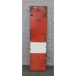 A vintage British Rail railway enamelled semaphore signal sign, stamped B.R.