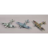 Three Diecast metal models of Spitfire including Vickers Supermarine Seafire, Photo Reci Supermarine