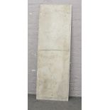 A large piece of marble, 204cm x 69cm x 2.5cm.