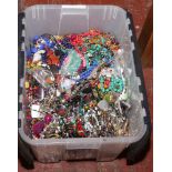 A large box of modern costume jewellery beads.