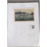 A folder of vintage postcards, River Danube paddle steamers, all with postage stamps.
