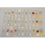 A tray of Victorian biological microscope slides.