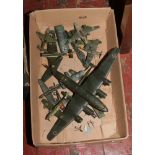 A collection of Airfix model German World War II aircraft.