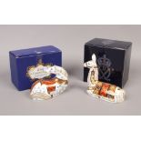A Royal Crown Derby collectors guild Llama paperweight, gold stopper, along with a Royal Crown Derby
