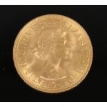 Queen Elizabeth II 1959 full sovereign.