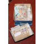 Two boxes of loose British stamps, kiloware.