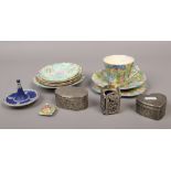A small collection of Royal Winton Chintz pottery teawares, a Shelley Melody pattern saucer,