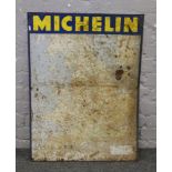 A vintage Michelin tin advertising sign depicting a road map of England.