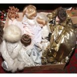 Six bisque head collectors dolls, mainly Franklin Heirloom.