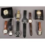 A box of gents quartz wristwatches.