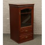 A G plan hifi cabinet with glazed door H 115cm x W 60cm x D 55cm.