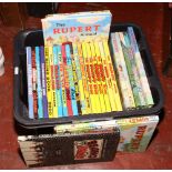 A box of 29 children annuals to include The Beano, Dandy and Rupert, varying years 1986-2008.