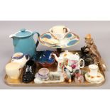 A tray of assorted pottery and china including Royal Worcester, Carltonware and Poole etc.