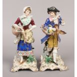 A pair of 19th century Samson porcelain figures after Chelsea examples.Condition report intended