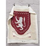 A wall hanging Heraldic embroidery.