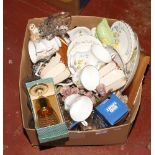 A box of miscellaneous ceramics, glass and metal wares to include a Richmond six place tea