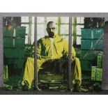 A box canvas triptych print depicting Walter White from Breaking Bad.