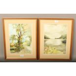 A pair of Walter Bartram watercolours to include landscape example.