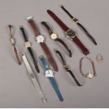 A collection of ten ladies and gents wrist watches to include Rotary, Tissot, Ingersoll etc.