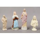 Four vintage Private Devotional figures, Devotion of the Sacred Heart, Madonna, St Bernadette, St