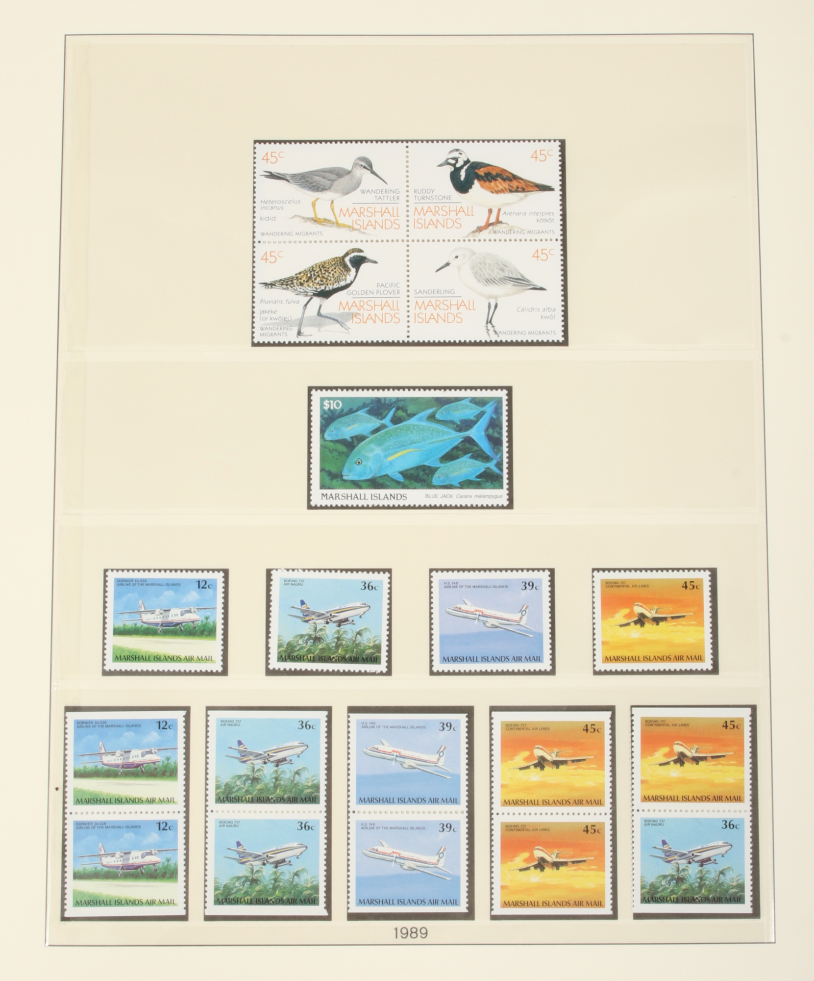 An album of Marshall island stamps.