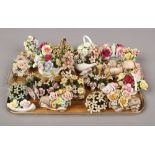 A tray of bone china posies including Aynsley and Royal Adderley examples.