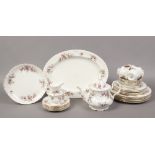 A Royal Albert Lavender Rose bone china tea / dinner service including teapot, serving plate, milk