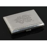 A silver cigarette case with photograph compartment, assayed Birmingham 1894 Mitchell Bosley & Co.