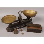 A set of Victorian W. T. Avery scales and weights.