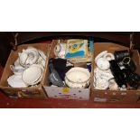 Three boxes of miscellaneous to include Masons, annuals, Prinknash etc.