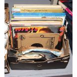 A box of mainly pop and easy listening records.