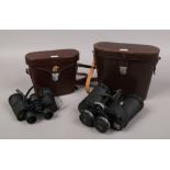 Two pairs of cased binoculars including Hilkinson Ascot and Vickers Adlerbuck.