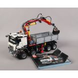 A Lego Technic 42043 Mercedes Benz Arocs truck fully built detailed model battery operated with full