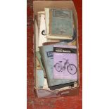 A quantity of vintage motorcycle and scooter service / repair manuals including Triumph examples.