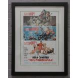 A framed reproduction poster advertising the film Thunderball 78.5cm x 58cm.
