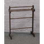 A Victorian mahogany towel rail.