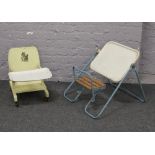 A metamorphic child's desk / chair along with a 1950s child's chair.
