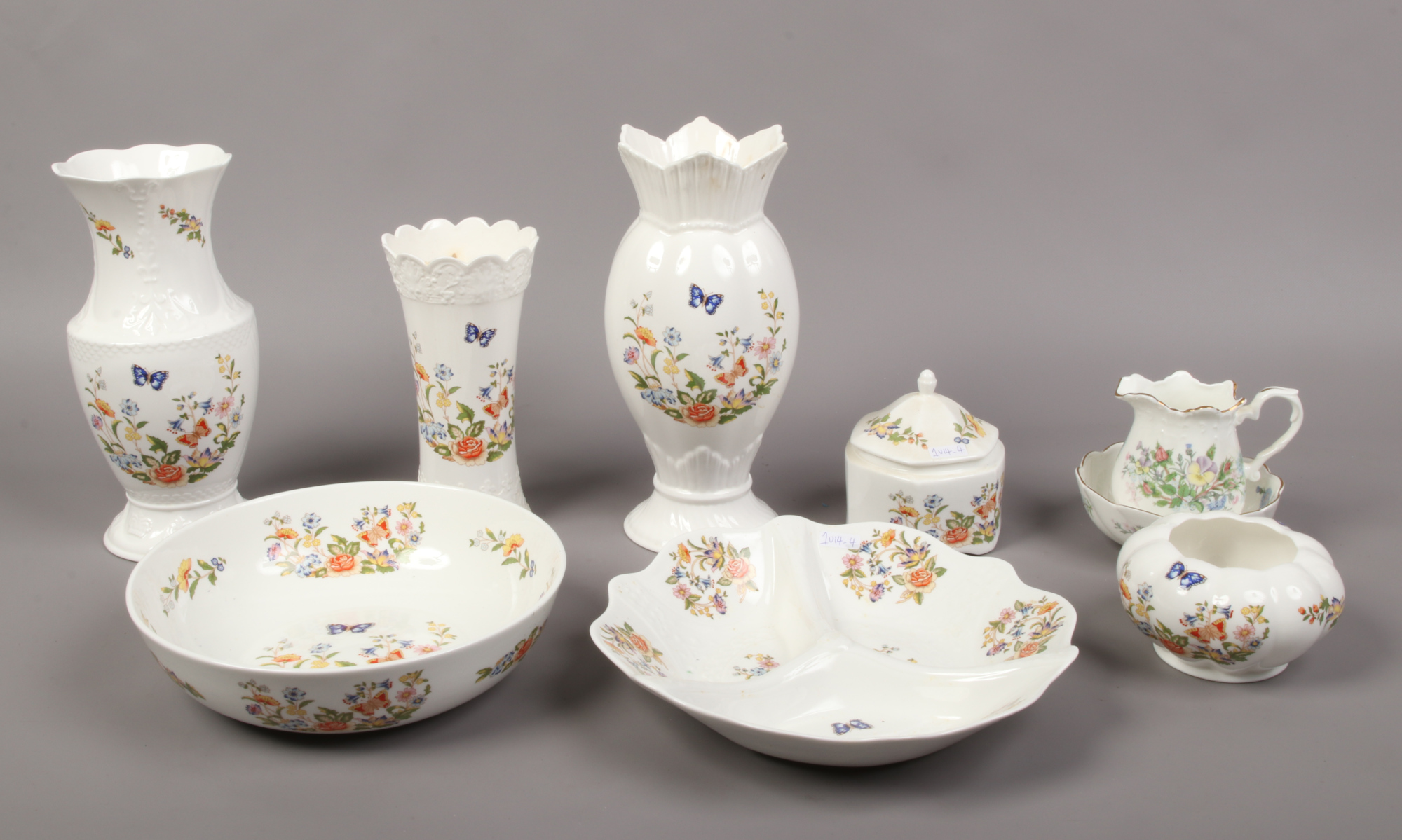 A group of Aynsley in the Wild Tudor and Cottage Garden design including trinket dishes, vases etc.