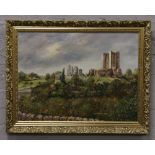 P. Tiplady oil on canvas, Conisbrough Castle.