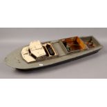 A 1950s RAF fire / crash tender model boat, all wooden construction fitted with a Taifun Marine