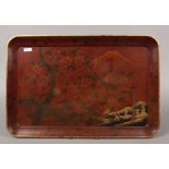 A Japanese lacquer work tray.