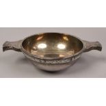 A Scottish silver presentation quaich, presented to Mrs Lillian Forster by Rosyth Royal Dockyard,