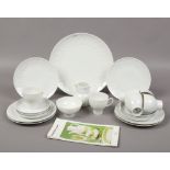 A Rosenthal Lotus design white bone china six part tea set.
