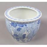 A Chinese blue and white planter.