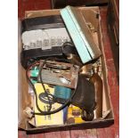 A box of miscellaneous including British Rail vessel stamped BR (M) copper canteen etc first aid