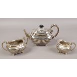 A Victorian silver three part tea set, assayed Sheffield 1898 by James Dixon & Sons Ltd, gross