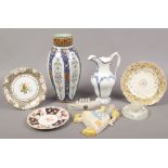 A collection of ceramics to include Coalport, Crown Devon, Tennants match strike etc.